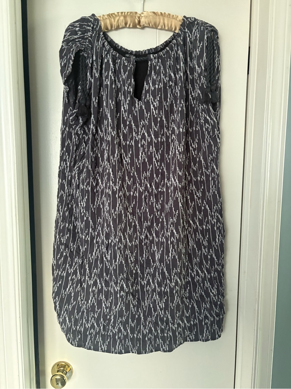 NIC+ZOE Black and White Printed Midi Dress